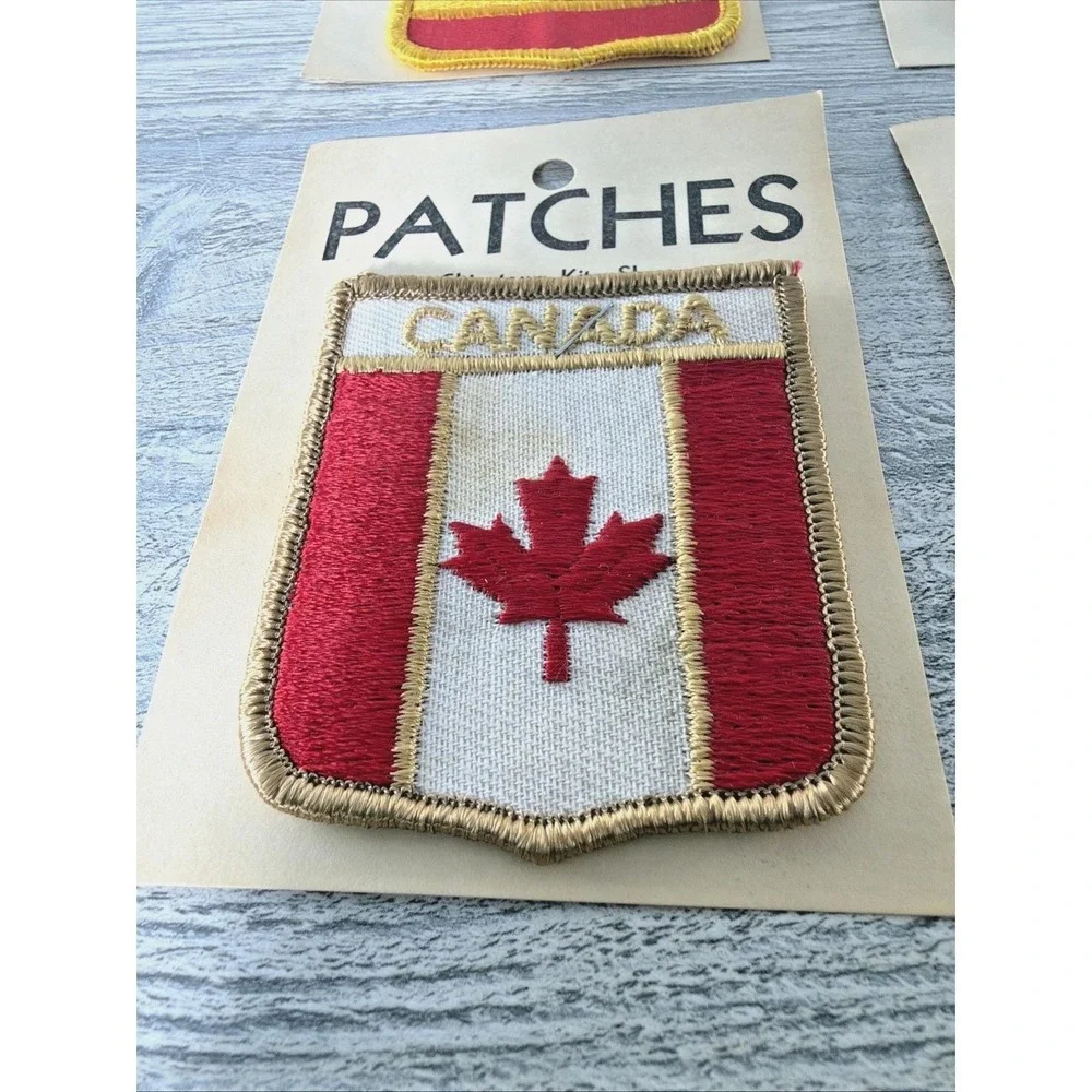 Lot Of 4 Vtg Patches Chinatown Kite Shop Spain Canada Mexico Italy Patch NOS USA